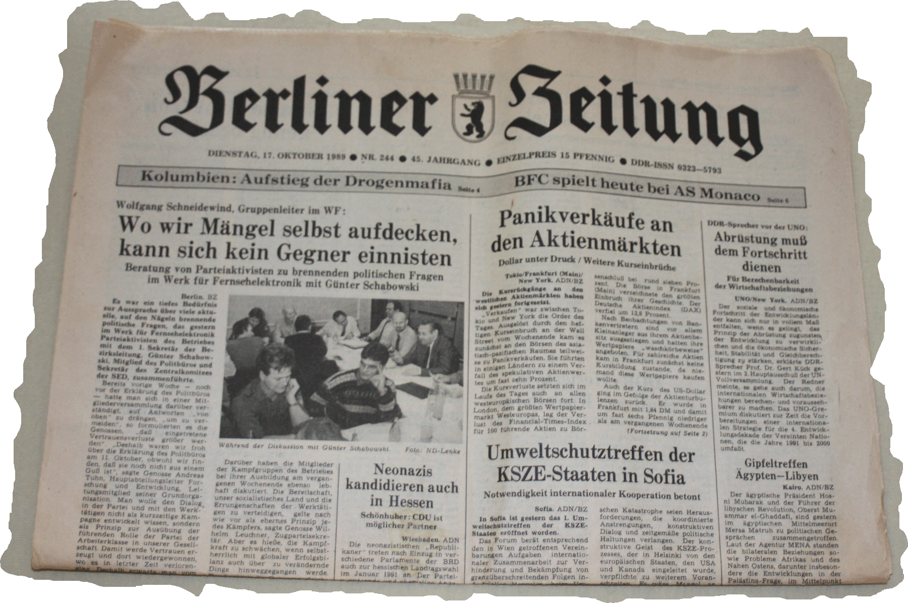 berliner zeitung 1989